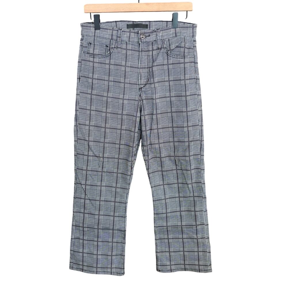 Joe's Jeans Callie High Rise Bootcut Plaid Pants 29 8 Black Cavendish Check Crop - Picture 3 of 8